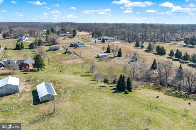 bird's eye view with a rural view