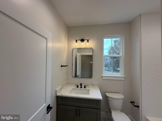 bathroom with toilet and vanity