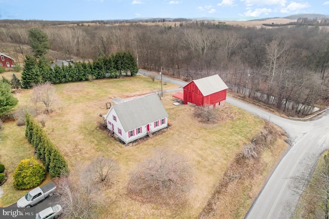 aerial view featuring a rural view