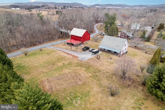 aerial view featuring a mountain view