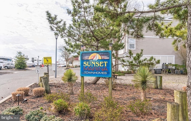 view of community sign