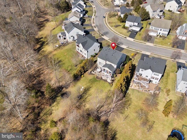 drone / aerial view with a residential view