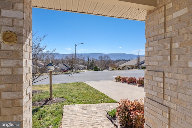 exterior space with a mountain view