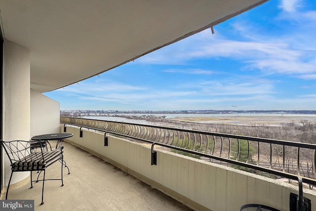 balcony with a water view