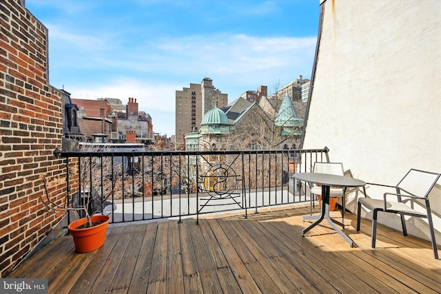 balcony with a city view