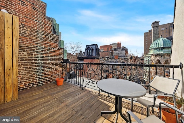 balcony featuring a city view