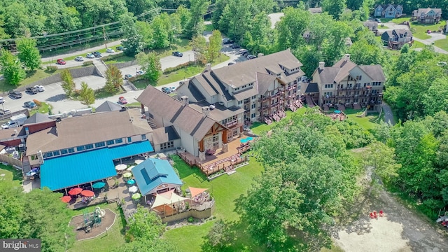 aerial view with a residential view