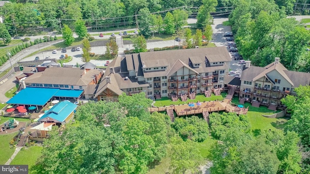 aerial view with a residential view