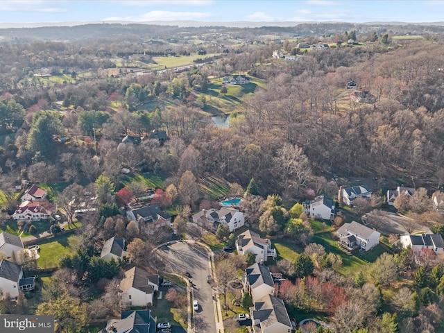 aerial view featuring a residential view