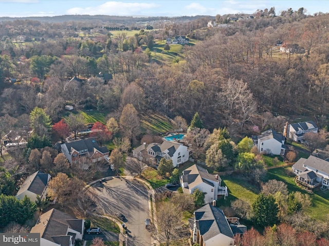drone / aerial view with a residential view