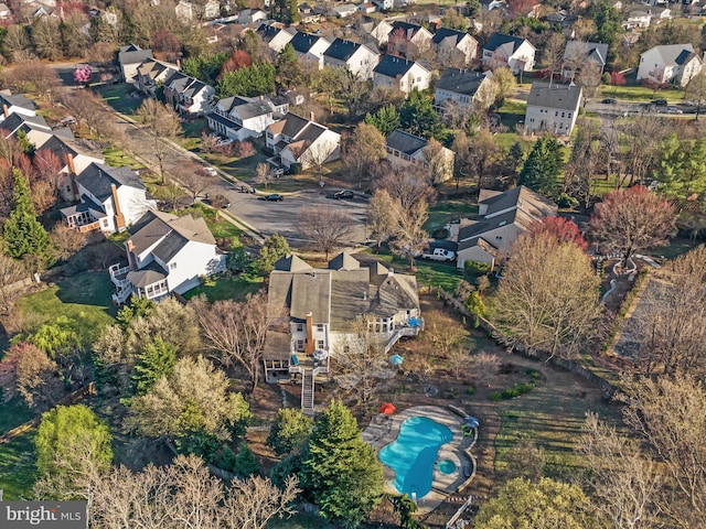 drone / aerial view featuring a residential view