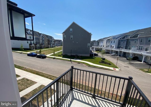 balcony featuring a residential view