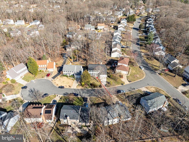 bird's eye view with a residential view