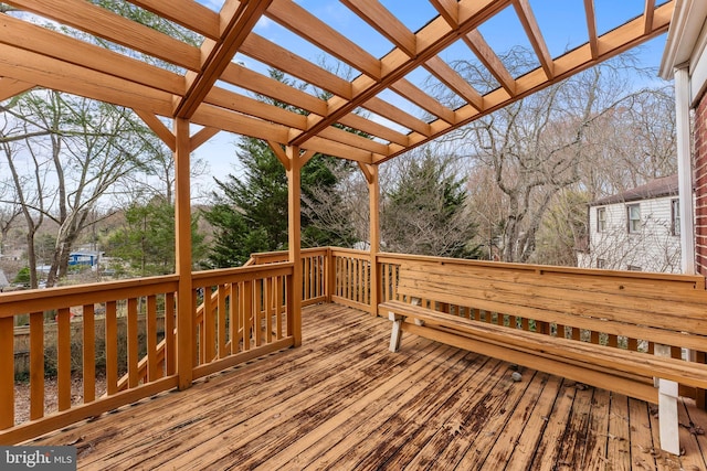 deck with a pergola