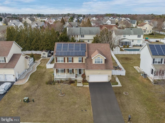 aerial view with a residential view