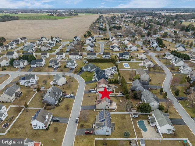 bird's eye view with a residential view