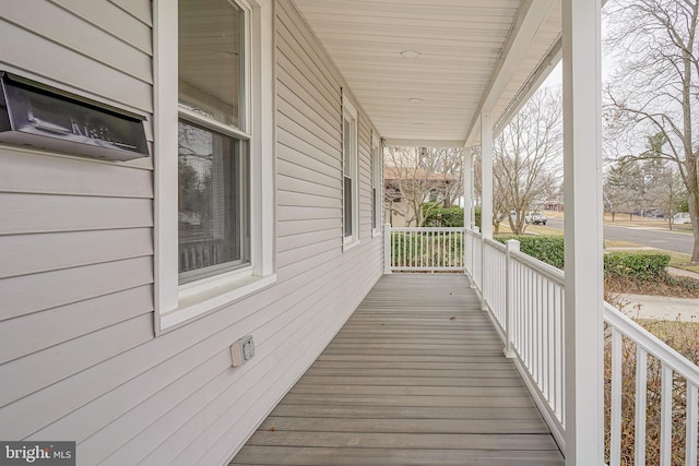 deck with covered porch