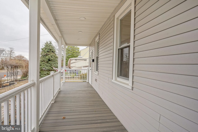 deck featuring covered porch