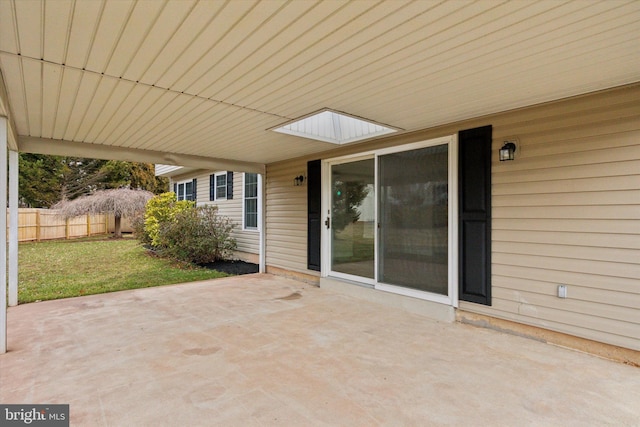 view of patio with fence