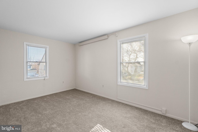 empty room featuring plenty of natural light and carpet floors