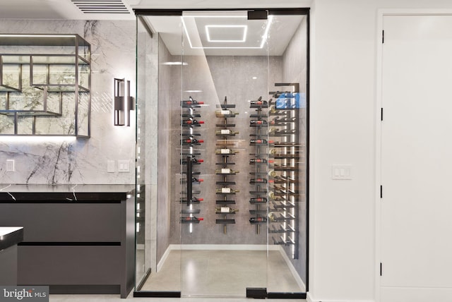 wine cellar with electric panel