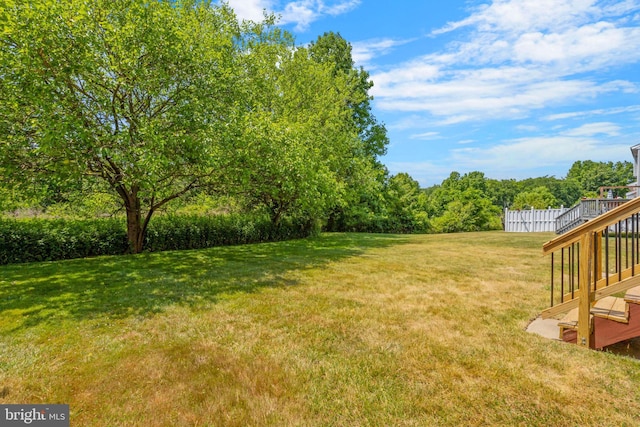 view of yard with fence