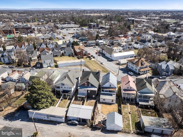 bird's eye view with a residential view