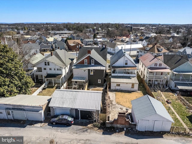 bird's eye view featuring a residential view