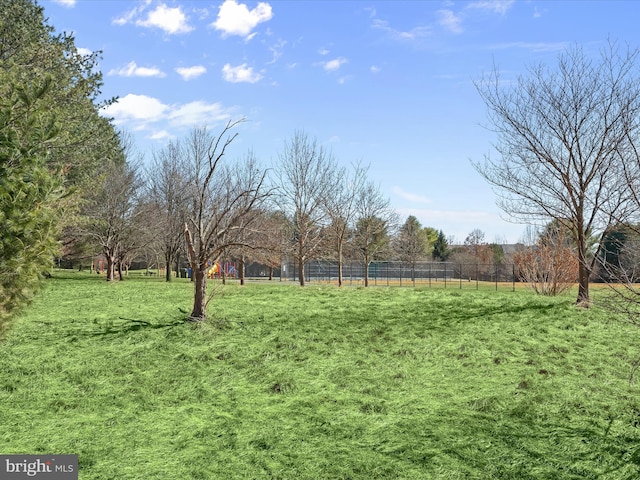 view of yard with fence