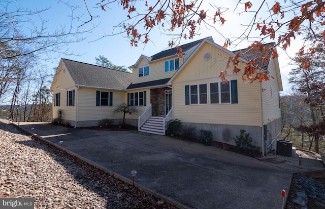 view of front of house with central AC