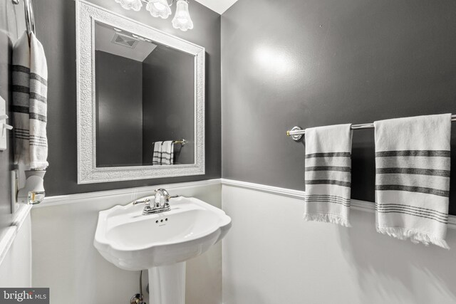 bathroom featuring a sink and visible vents