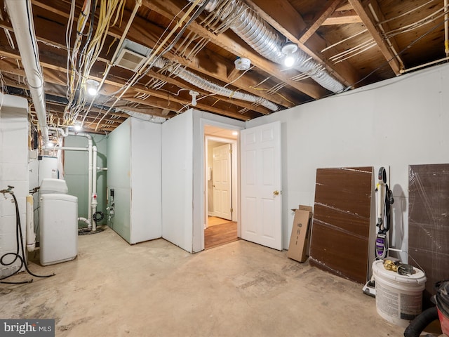 unfinished below grade area with visible vents