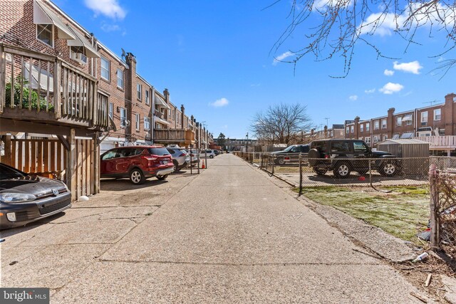 view of street featuring a residential view