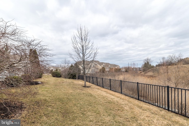 view of yard featuring fence