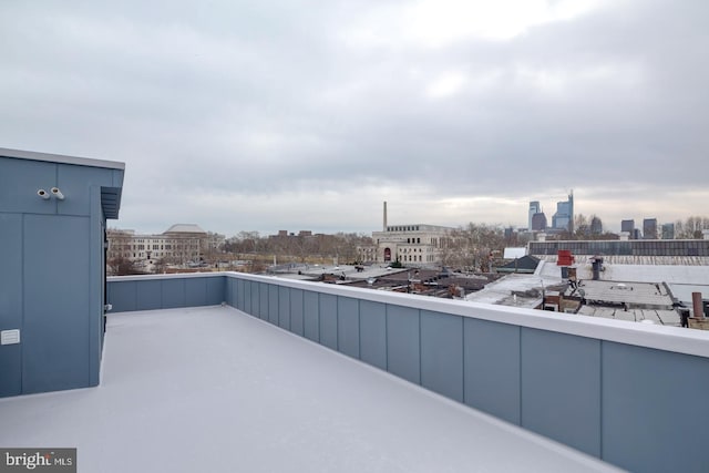 view of patio with a view of city