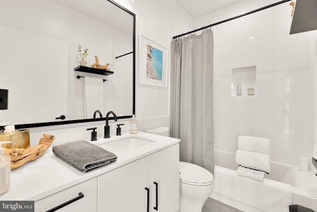 1500 Harry Thomas Way NE Unit 501, Washington, DC 20002 - bathroom with shower / bathtub combination with curtain, toilet, and vanity