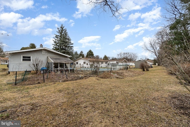 view of yard with fence