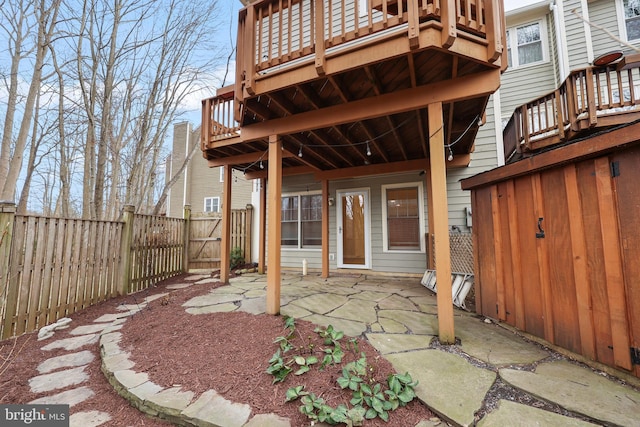 exterior space featuring a patio area and fence