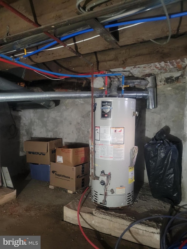 utility room featuring gas water heater