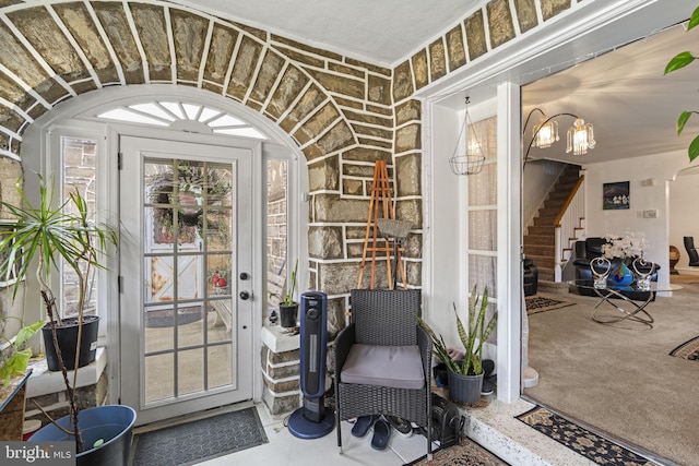 interior space featuring stairs