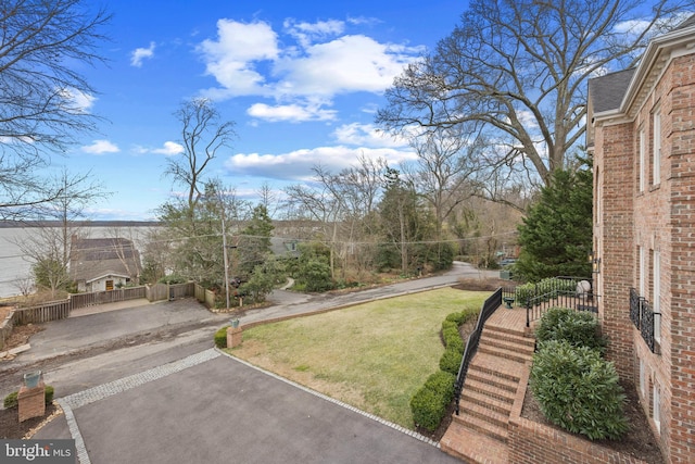 view of yard featuring fence