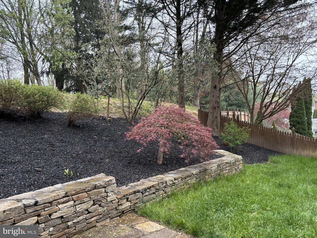 view of yard with fence