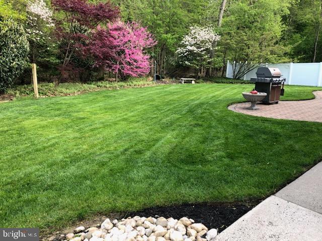 view of yard with a patio and fence