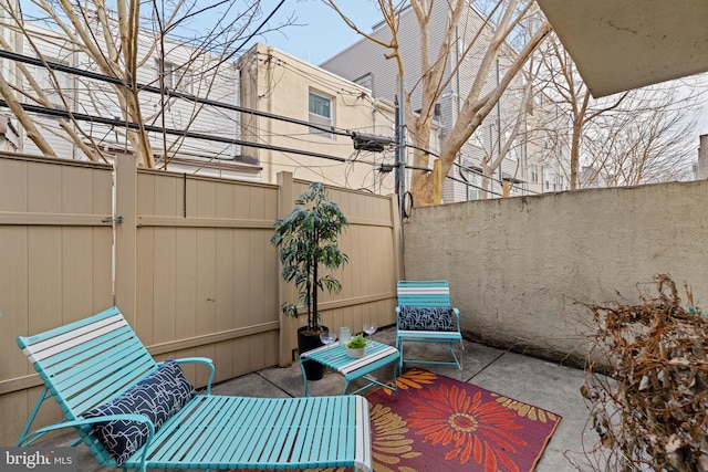 view of patio / terrace featuring a fenced backyard