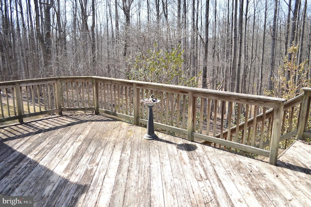 deck with a forest view