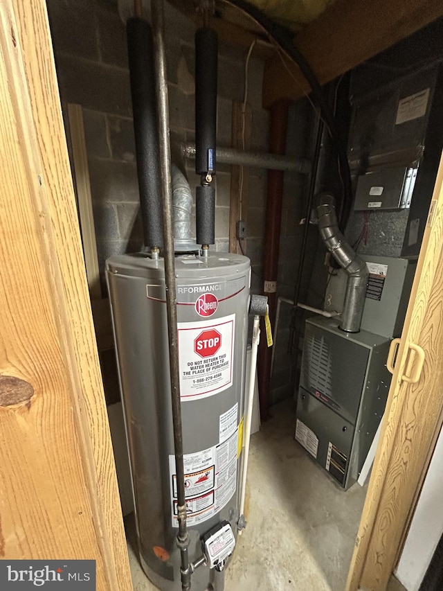 utilities featuring gas water heater