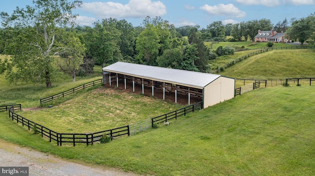 exterior space featuring a rural view