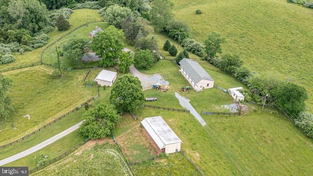 aerial view featuring a rural view