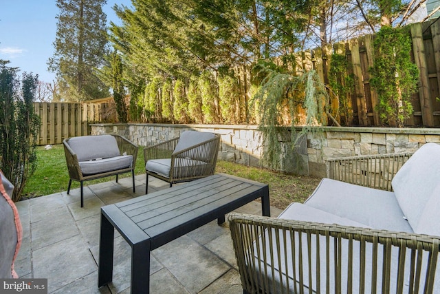 view of patio with a fenced backyard