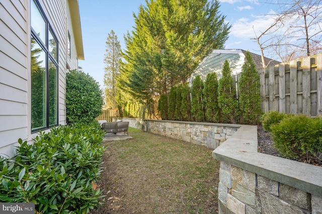 view of yard with fence